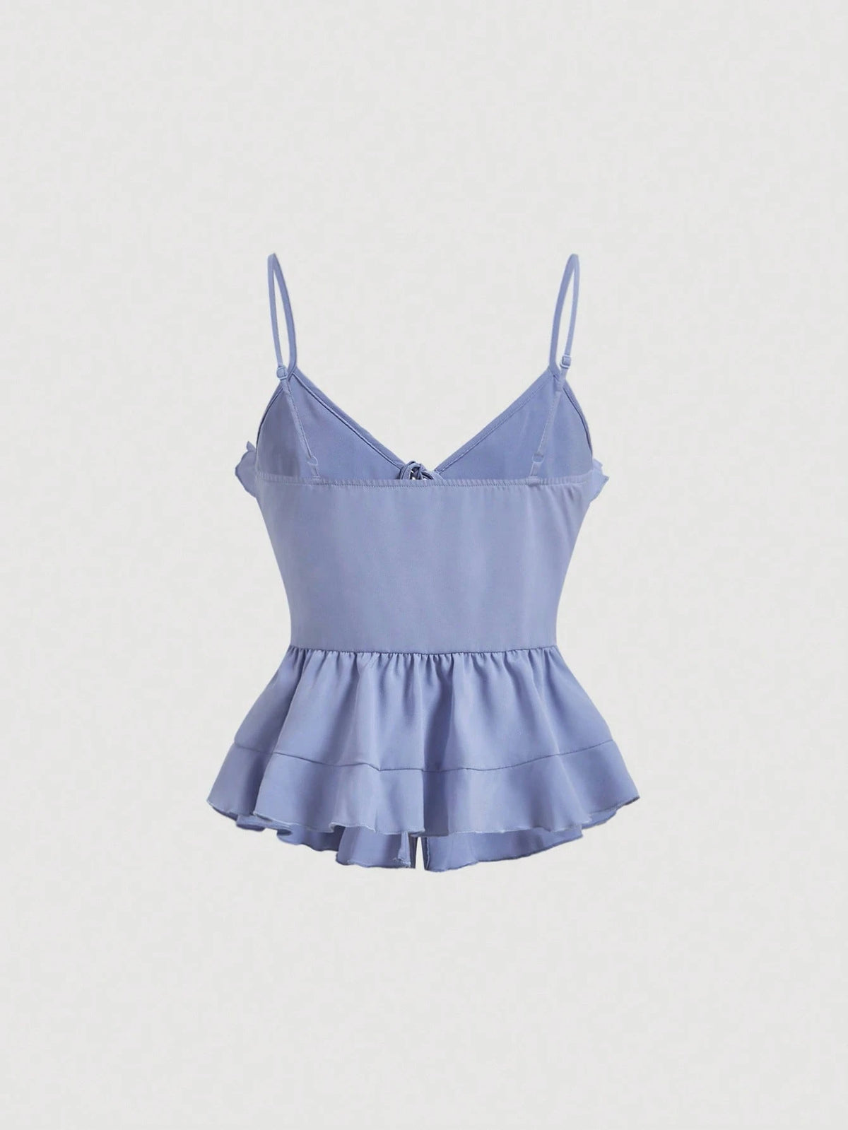 MOD Summer Navy Bodycon Ruffle Cup Wireless Bralette With Front Knot And Back Straps
