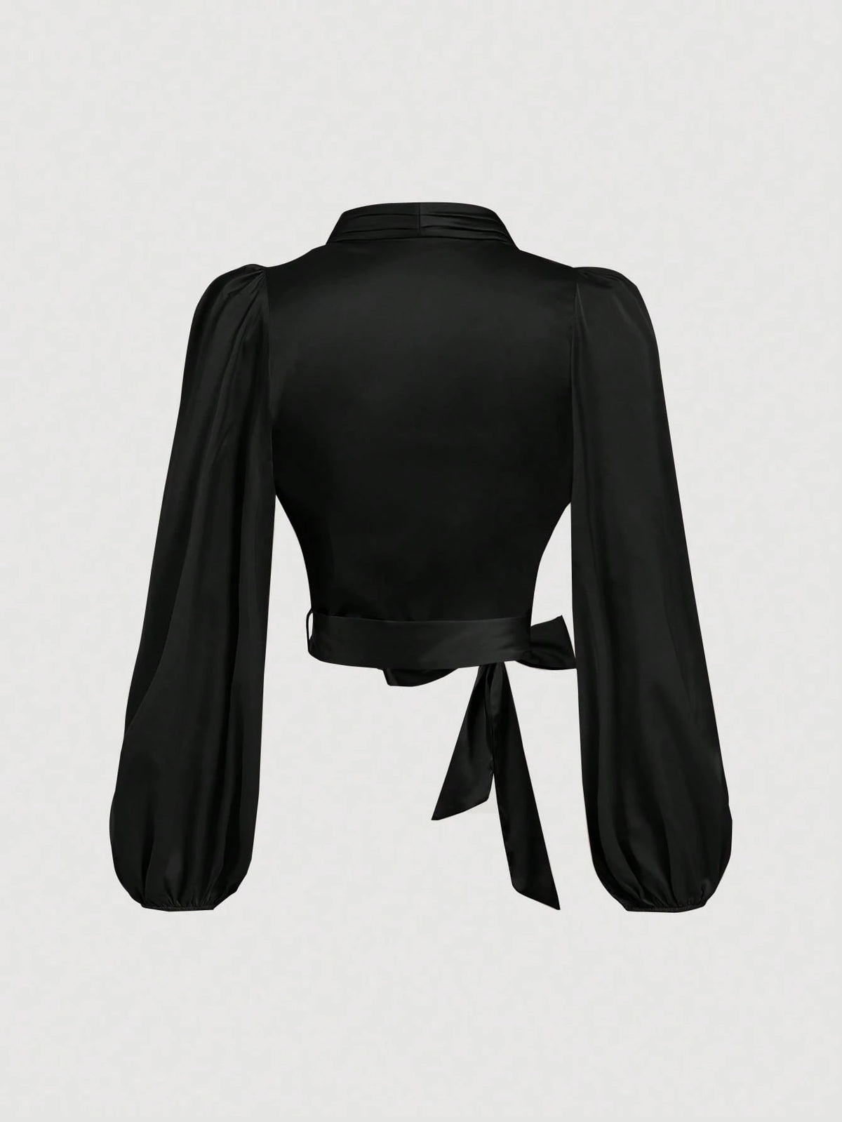 MOD Women's Black Wrap-Around Tie-Up Bow Batwing Sleeve Blouse,Women Shirts,Glittery Blouse,New Years Top