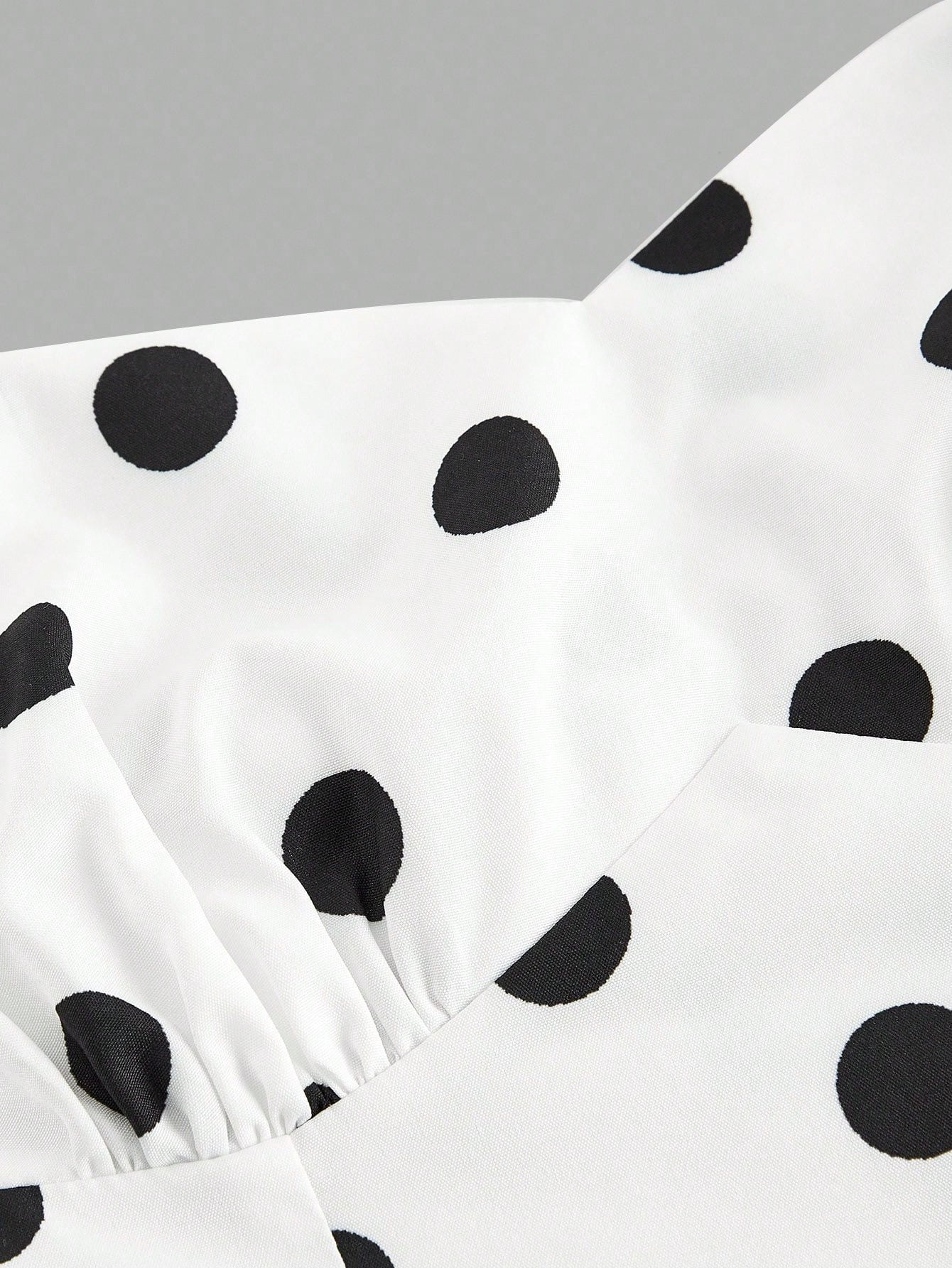 MOD Women's Cute White With Black Polka Dots Halter Dress,Retro 70s Retro Vintage Sleeveless Fit Flare Summer Dress,Wedding Guest Vacation Party,Birthday