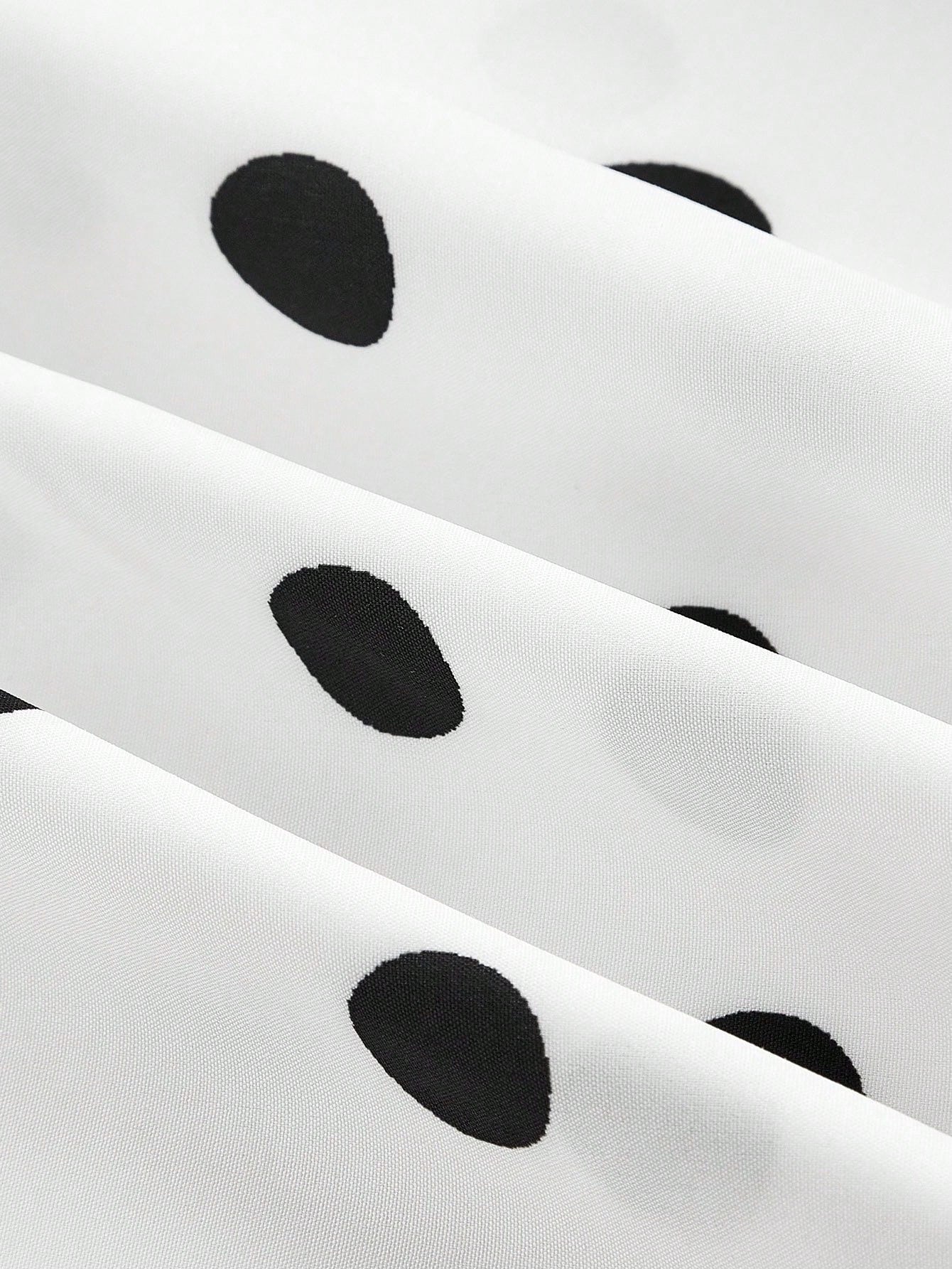 MOD Women's Cute White With Black Polka Dots Halter Dress,Retro 70s Retro Vintage Sleeveless Fit Flare Summer Dress,Wedding Guest Vacation Party,Birthday