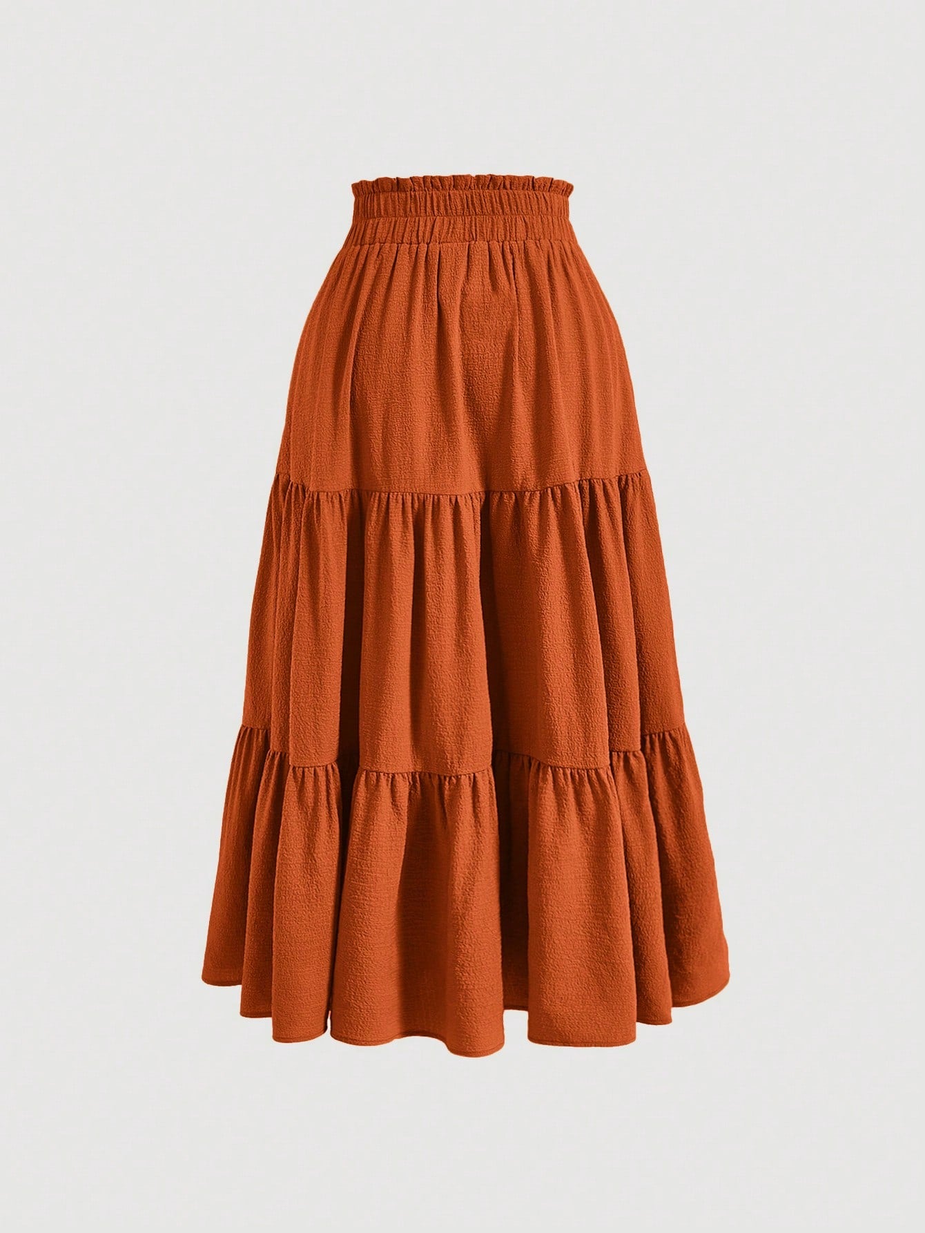 MOD Women's Solid Color Tie Waist Ruffle Hem Casual A-Line Skirt