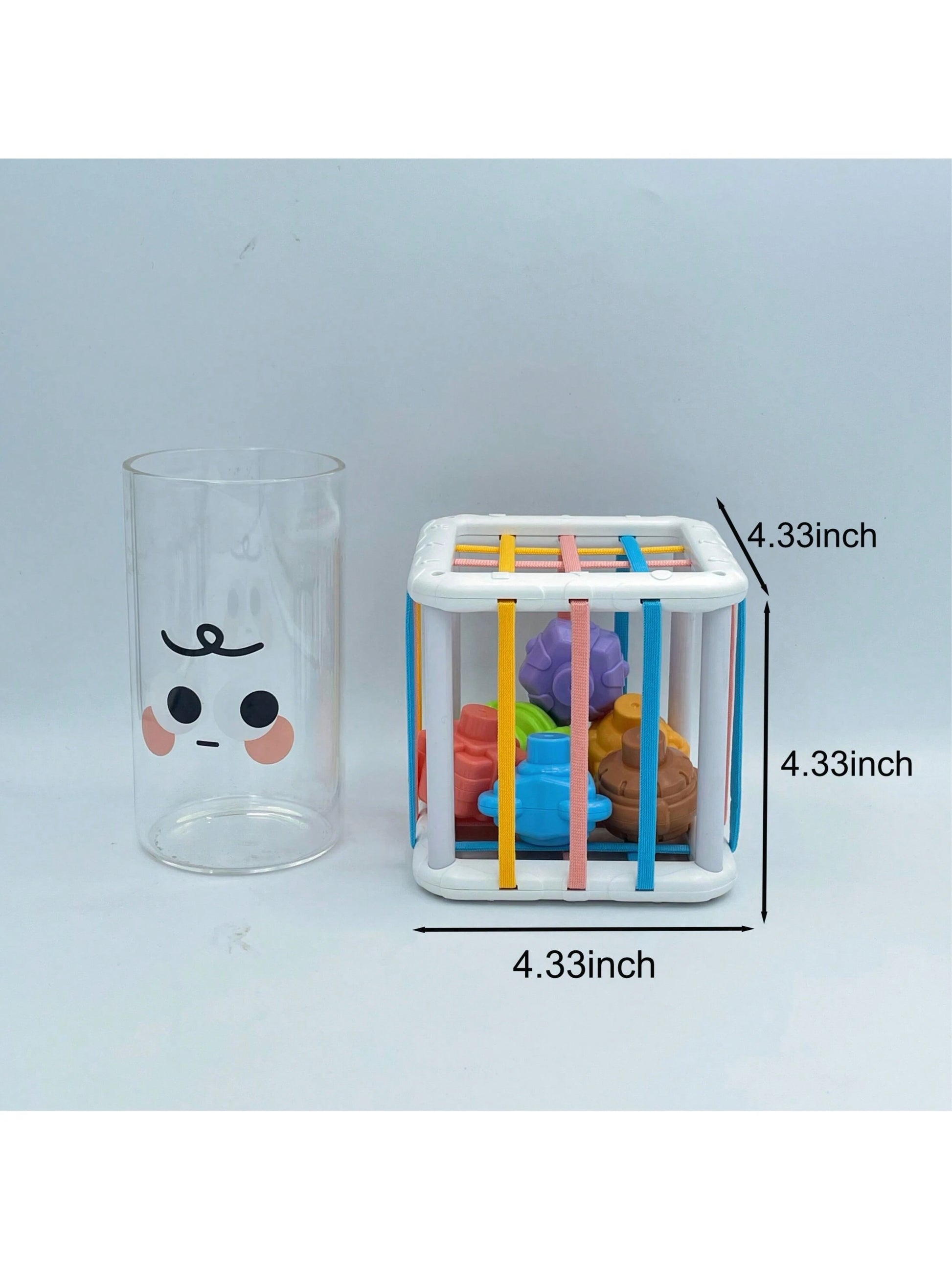 Montessori Infant Sensory Shape Sorting Toy, Colorful Cubes And 6 Multi-Sensory Shapes- Early Education Baby Shape & Color Recognition Grasping Balls, Learning Fine Motor Skills Toys, Toddler