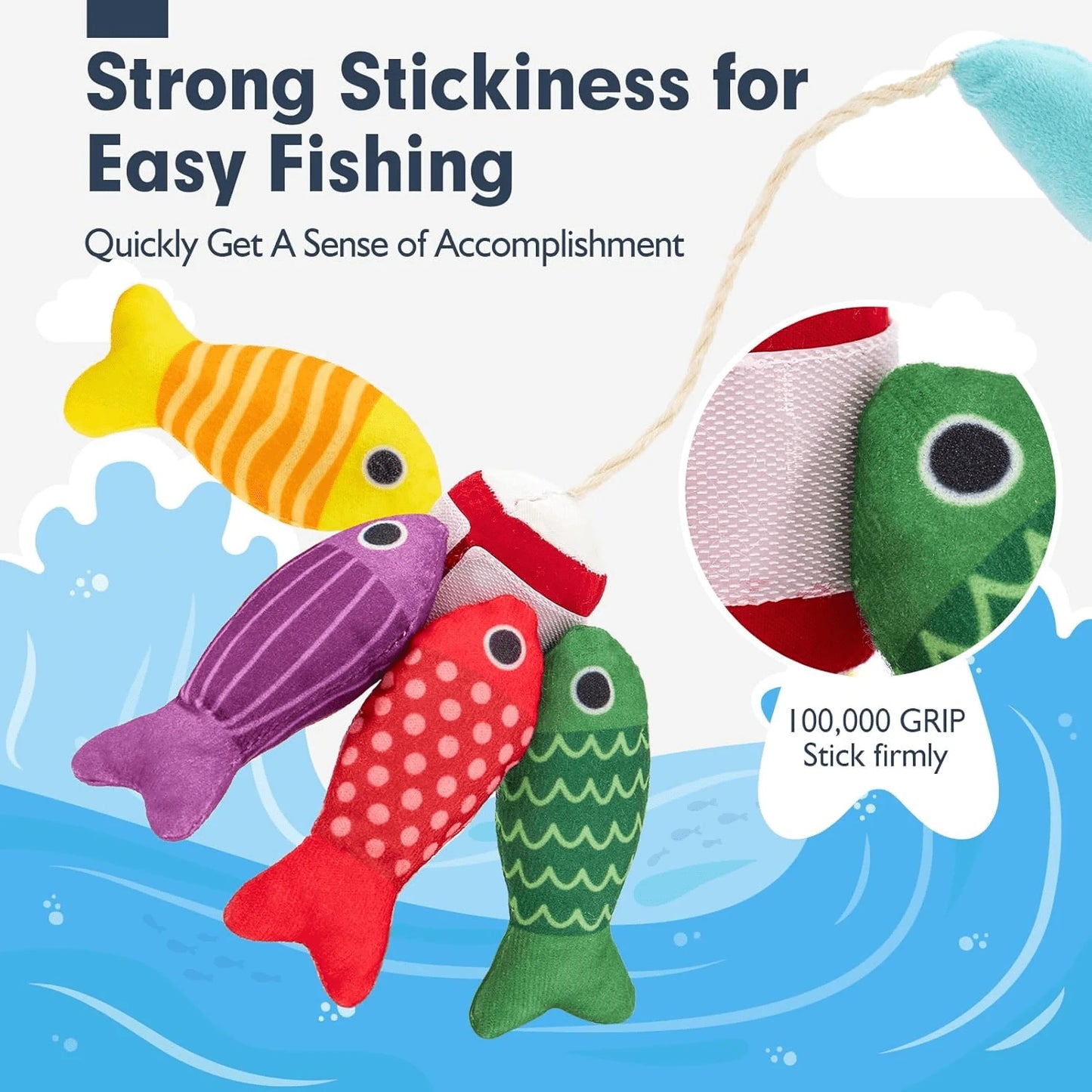 Montessori Toys 10 In 1 Fabric Fishing Game Set Designed For 1 Year Old Toddlers, Includes Stacking Cups, Baby Toys, Suitable For 12-18 Months Old, Birthday Gift, Preschool Toys, Suitable For 1-2 Year