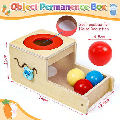 Montessori Toys For 1 Year Old, 6 In 1 Wooden Toys For Baby Boy Girl, Object Permanence Box, Color&Shape Sorting Learning Matching Game/Carrot Harvest