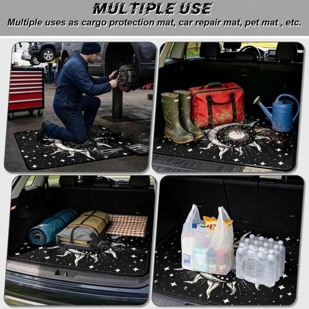 Moon Sun Gothic Cargo Liner & Car Trunk Mats Universal Size 29" X 39" Non-Slip Pets Dog Trunk Cargo Liner Car SUV Seat Cover Waterproof Floor Mat All Weather For Families/Travel Enthusiasts