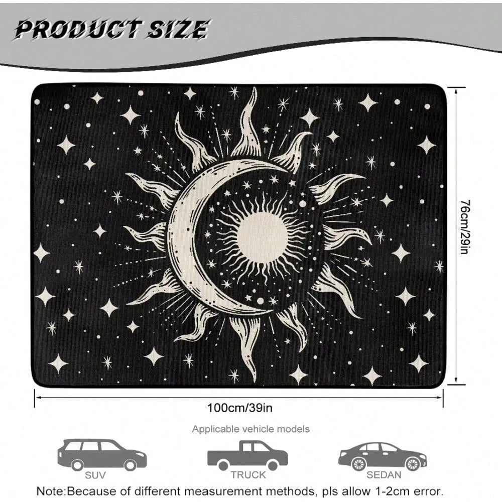 Moon Sun Gothic Cargo Liner & Car Trunk Mats Universal Size 29" X 39" Non-Slip Pets Dog Trunk Cargo Liner Car SUV Seat Cover Waterproof Floor Mat All Weather For Families/Travel Enthusiasts