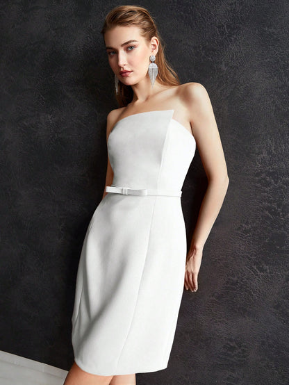 MOTF PREMIUM BOW BELTED BODYCON DRESS