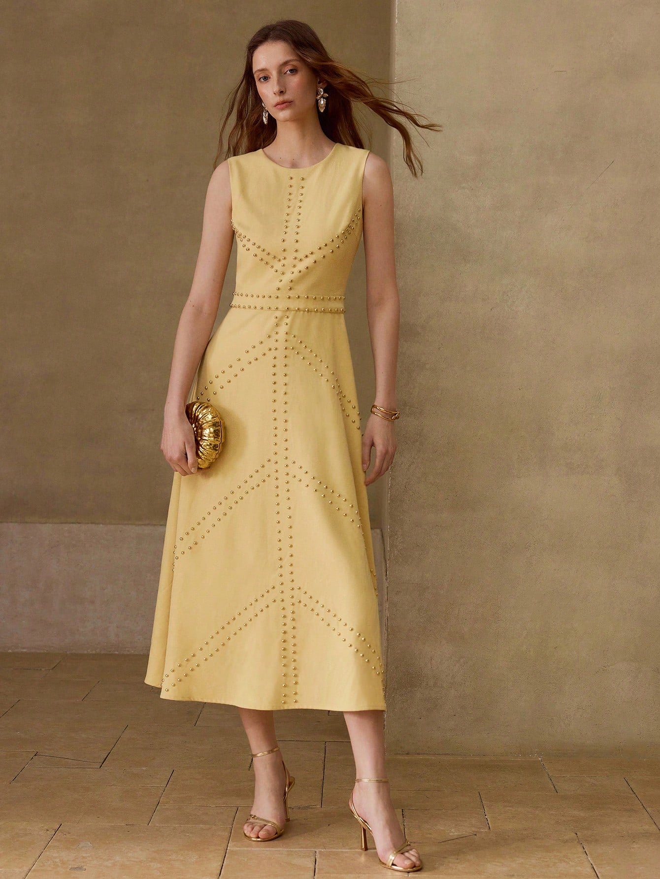 MOTF PREMIUM FASHIONABLE MINIMALIST EMBROIDERED DRESS FOR WOMEN