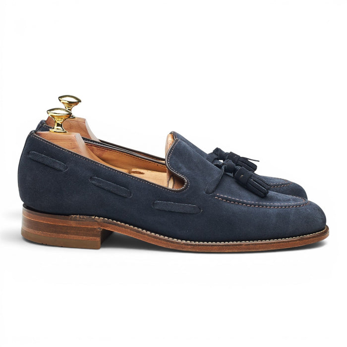 MTO '979286' Navy Blue Suede Tassel Loafers UK 7 F