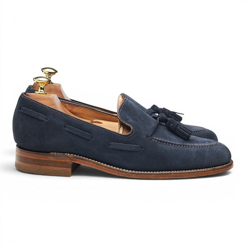 MTO '979286' Navy Blue Suede Tassel Loafers UK 7 F