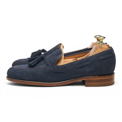 MTO '979286' Navy Blue Suede Tassel Loafers UK 7 F