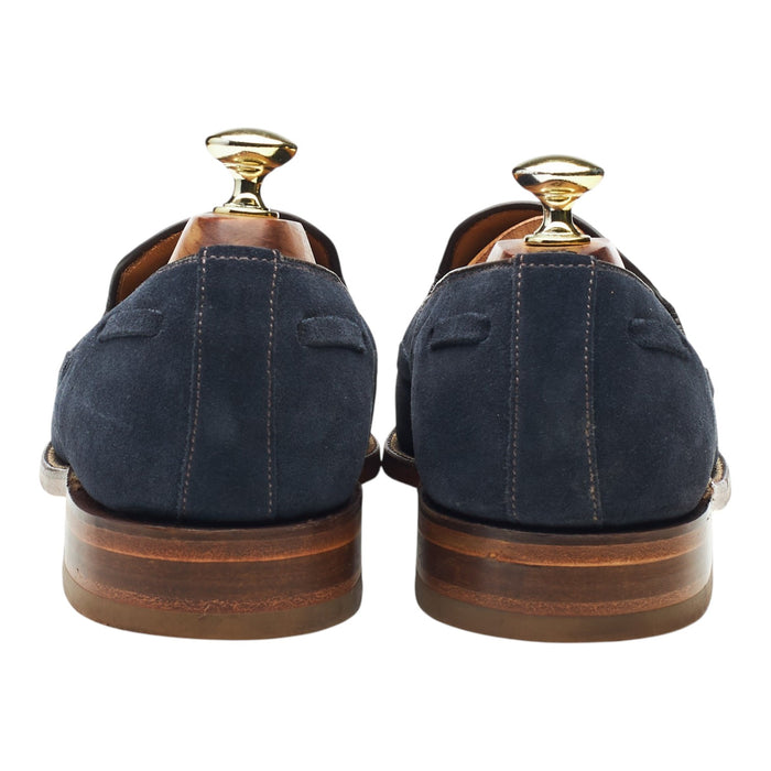 MTO '979286' Navy Blue Suede Tassel Loafers UK 7 F