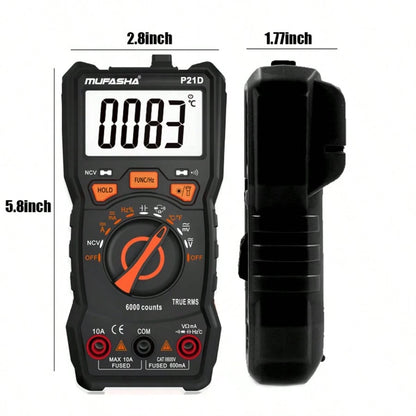 MUFASHA Digital Multimeter 6000 Counts NCV Intelligent High-Precision Multimeter P21D