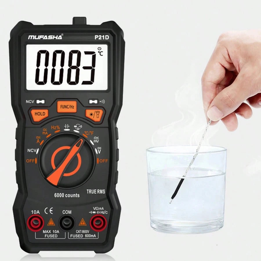 MUFASHA Digital Multimeter 6000 Counts NCV Intelligent High-Precision Multimeter P21D