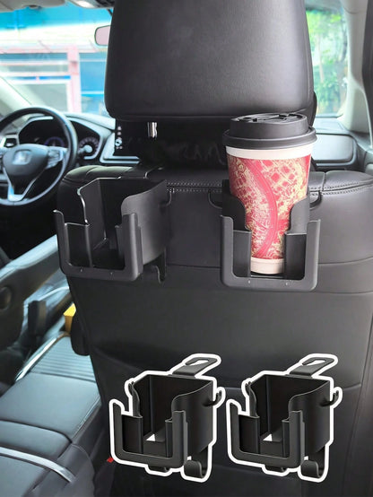 Multi Functional Car Seat Backrest Storage Rack With Cup Holder, Phone Holder And Hook- Suitable For Most Car Models, Can Store Water Bottles, Milk Tea Bags, Garbage Bags And Glasses, Car Storage, Re