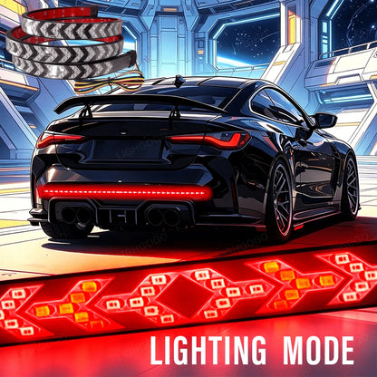 Multi-Functional Turn Signal Light Strip, Herringbone Design, Wide Beam, Battery-Free, 47-Inch/47.24-Inch