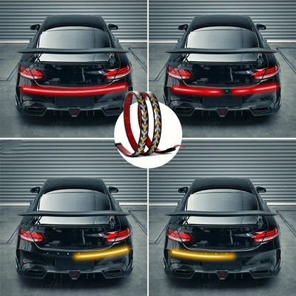 Multi-Functional Turn Signal Light Strip, Herringbone Design, Wide Beam, Battery-Free, 47-Inch/47.24-Inch