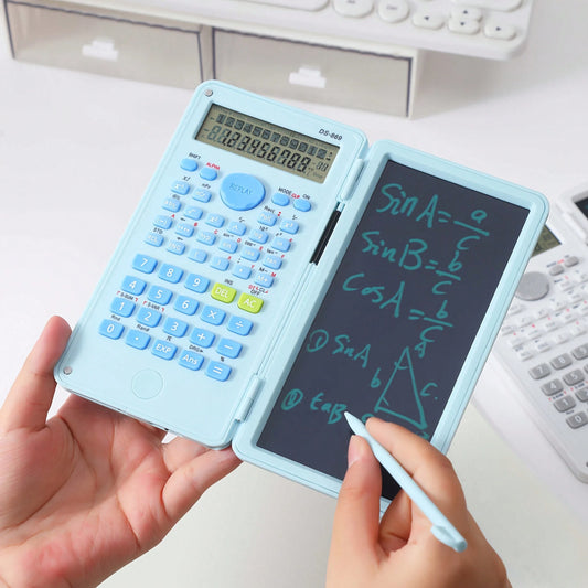 [Multicolor Foldable Scientific Calculator] Function Calculation + Built-In Writing Board + Portable Storage, Student Math Computation/ Office Engineering Calculation/ Exam Formula Recording, High-Q