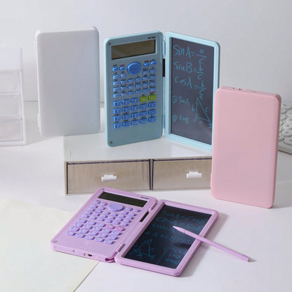 [Multicolor Foldable Scientific Calculator] Function Calculation + Built-In Writing Board + Portable Storage, Student Math Computation/ Office Engineering Calculation/ Exam Formula Recording, High-Q