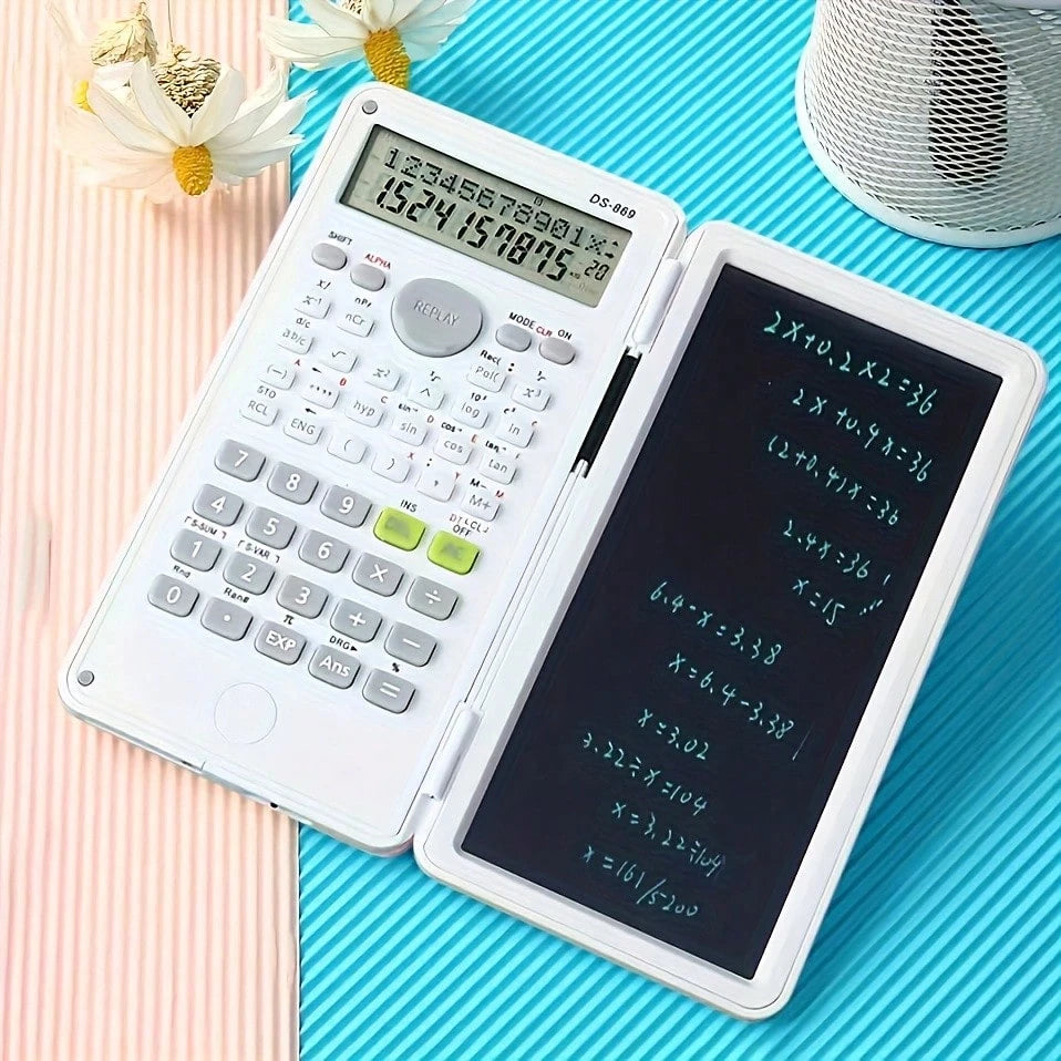 [Multicolor Foldable Scientific Calculator] Function Calculation + Built-In Writing Board + Portable Storage, Student Math Computation/ Office Engineering Calculation/ Exam Formula Recording, High-Q