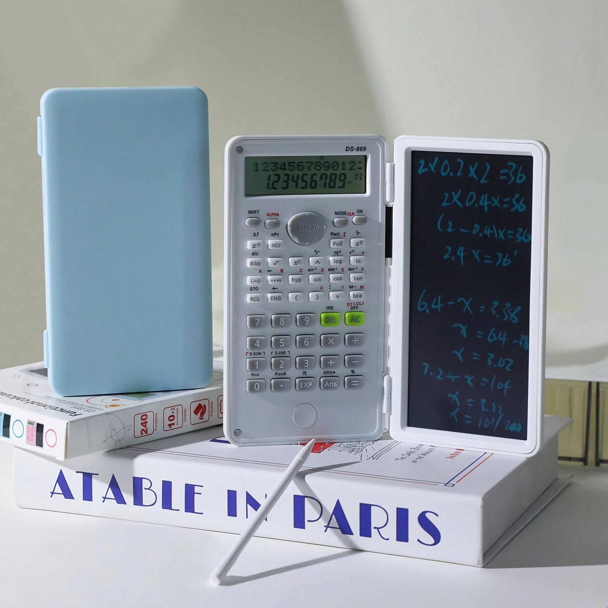 [Multicolor Foldable Scientific Calculator] Function Calculation + Built-In Writing Board + Portable Storage, Student Math Computation/ Office Engineering Calculation/ Exam Formula Recording, High-Q
