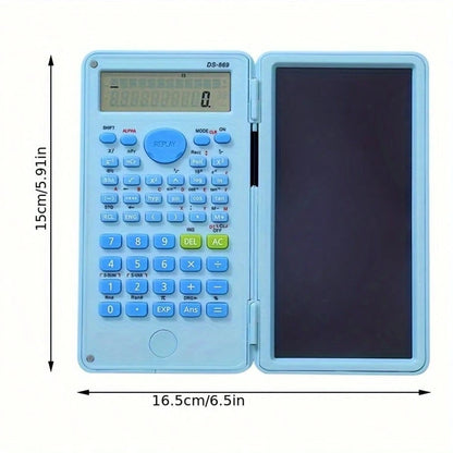 [Multicolor Foldable Scientific Calculator] Function Calculation + Built-In Writing Board + Portable Storage, Student Math Computation/ Office Engineering Calculation/ Exam Formula Recording, High-Q
