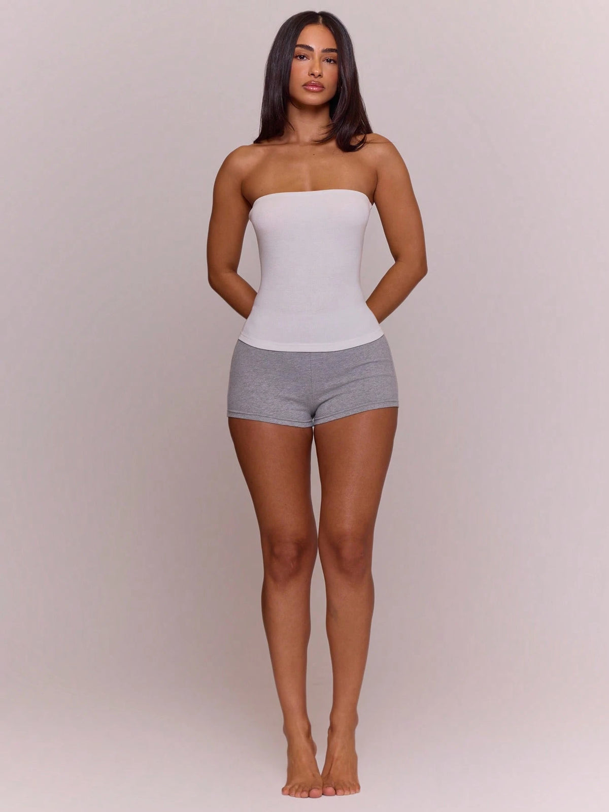 MUSERA ESSENTIALS Cotton Blended Fitted Micro Mini Shorts Spring Summer Holiday Everyday Cute Daily Basics Simple Essential