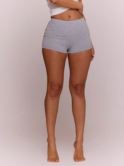 MUSERA ESSENTIALS Cotton Blended Fitted Micro Mini Shorts Spring Summer Holiday Everyday Cute Daily Basics Simple Essential