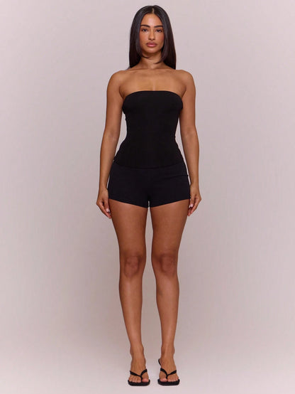 MUSERA ESSENTIALS Cotton Blended Fitted Micro Mini Shorts Spring Summer Holiday Everyday Cute Daily Basics Simple Essential
