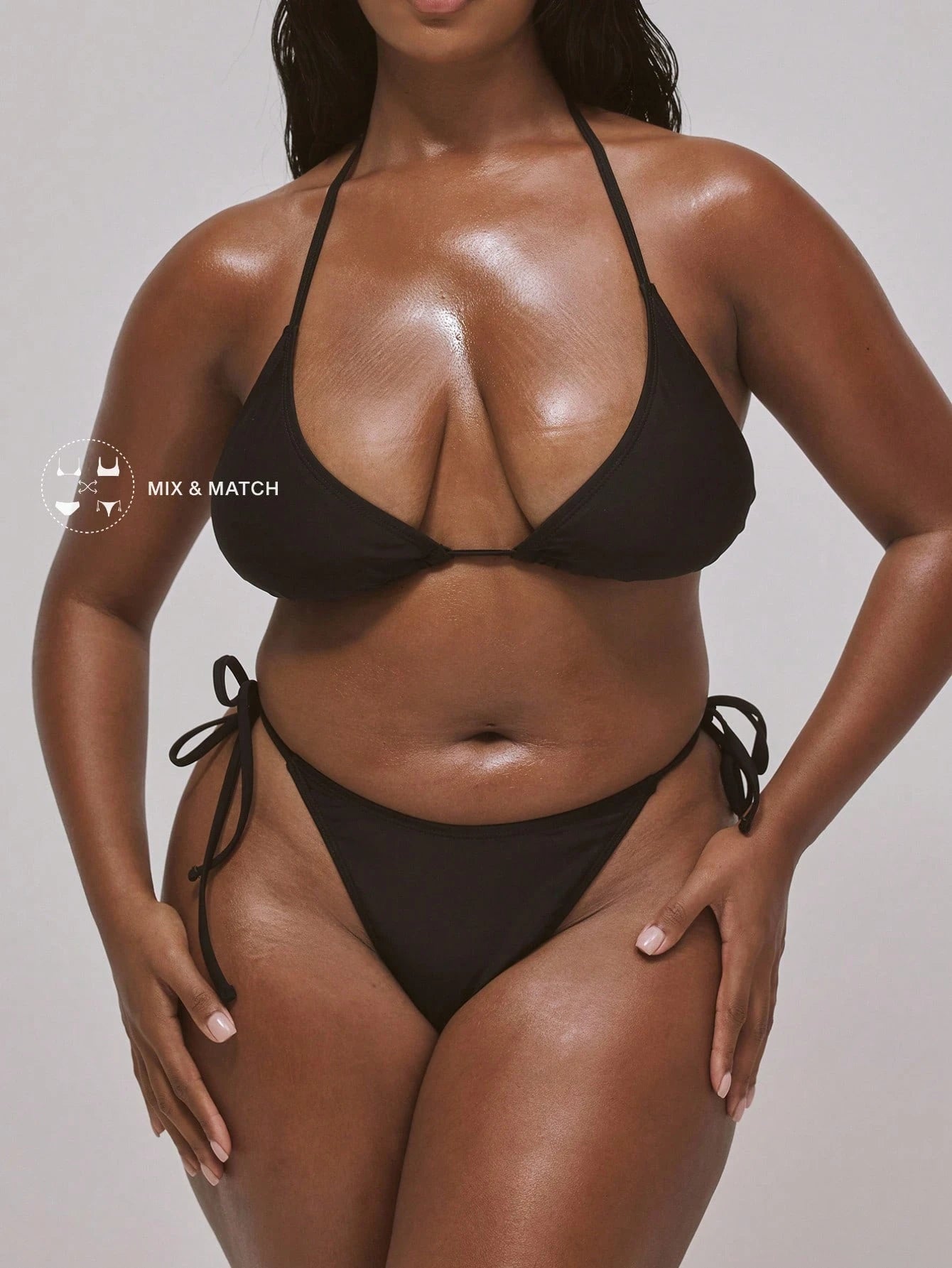 MUSERA Plus Size Triangle Bikini Top Swim Vacation Holiday Summer Travel Beachwear Basics Resort Core