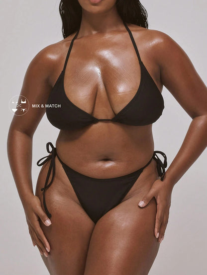 MUSERA Plus Size Triangle Bikini Top Swim Vacation Holiday Summer Travel Beachwear Basics Resort Core