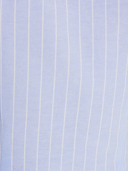 MUSERA Tailored Button Through Pinstripe Fitted Long Sleeve Shirt Business Casual Airport Cute Fall