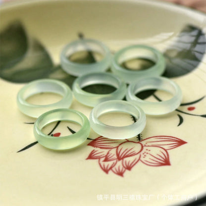 Natural Agate Ring, Jadeite Chalcedony Ring, Pair Of Rings, Jade Jewelry