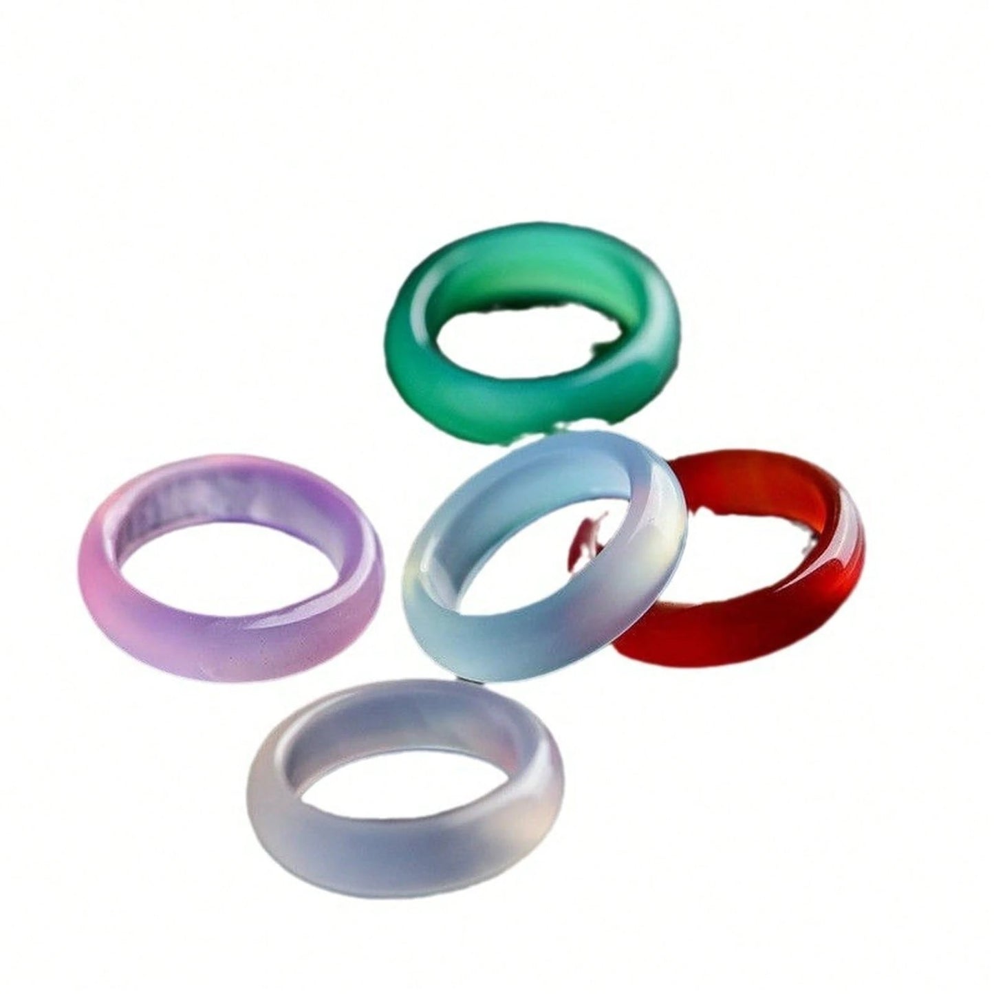 Natural Agate Ring, Jadeite Chalcedony Ring, Pair Of Rings, Jade Jewelry