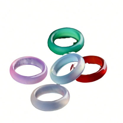 Natural Agate Ring, Jadeite Chalcedony Ring, Pair Of Rings, Jade Jewelry