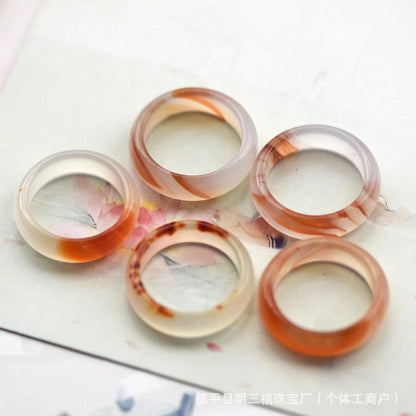 Natural Agate Ring, Jadeite Chalcedony Ring, Pair Of Rings, Jade Jewelry