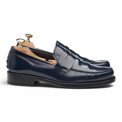 Navy Blue Leather Loafers UK 6.5