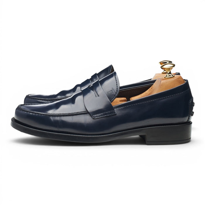 Navy Blue Leather Loafers UK 6.5