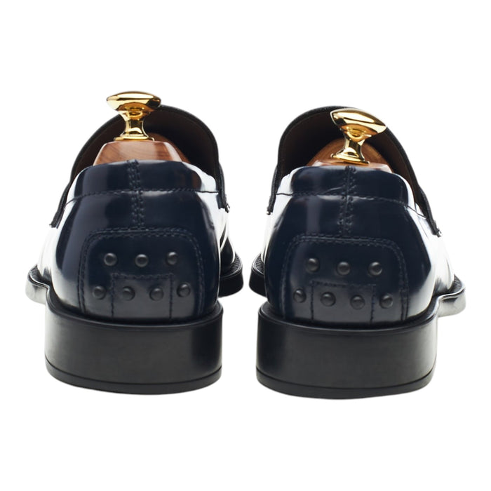 Navy Blue Leather Loafers UK 6.5