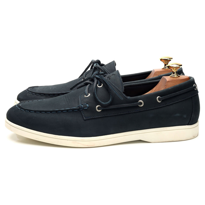 Navy Blue Nubuck Boat Shoes Derby UK 10
