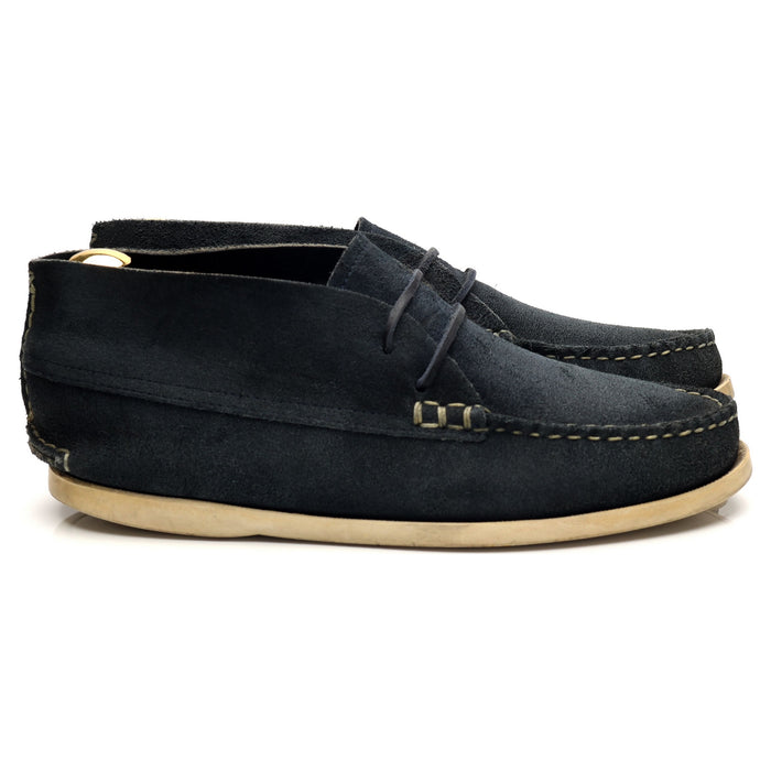 Navy Blue Suede Handsewn Chukka Boots UK 7 US 8