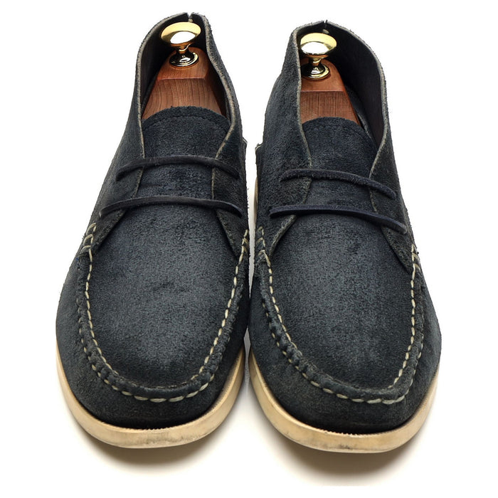 Navy Blue Suede Handsewn Chukka Boots UK 7 US 8