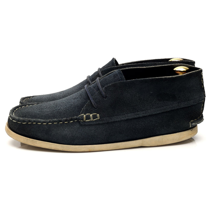 Navy Blue Suede Handsewn Chukka Boots UK 7 US 8