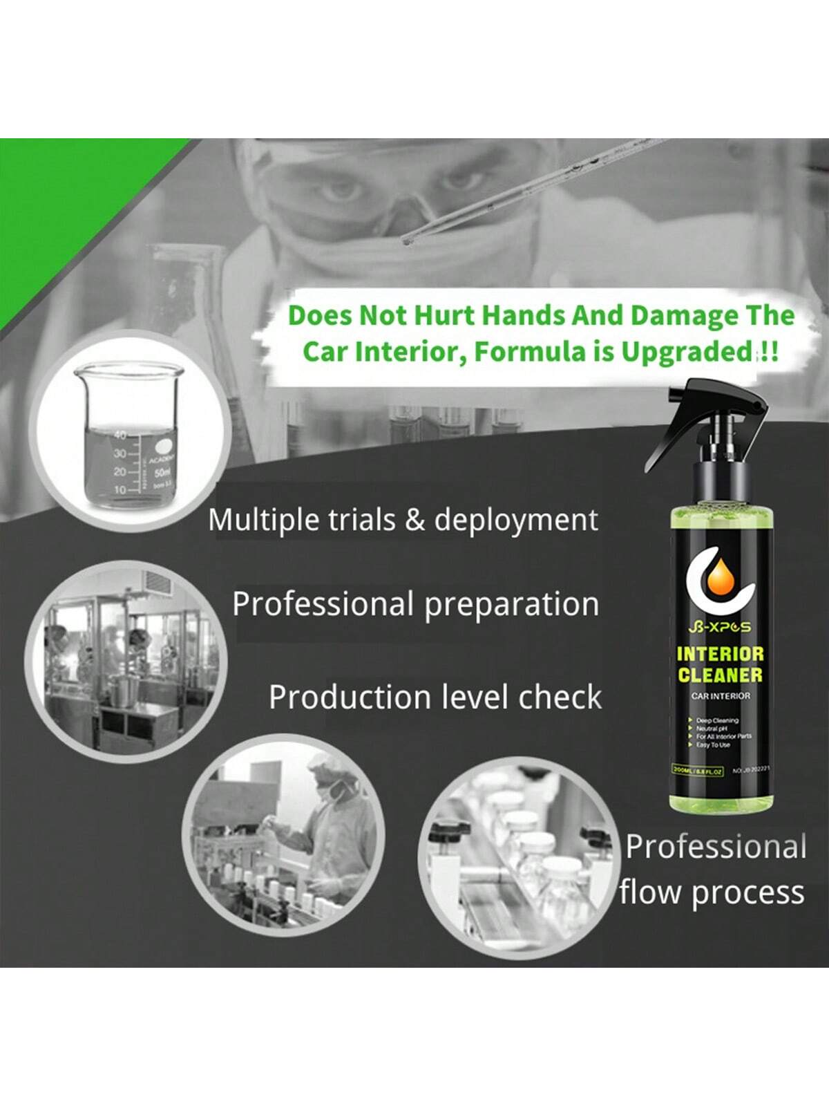 Neutral PH Interior Cleaner Leather Fabric And Carpet Multi-Purpose Anti-Aging Car Detailing Spray JB XPCS 21