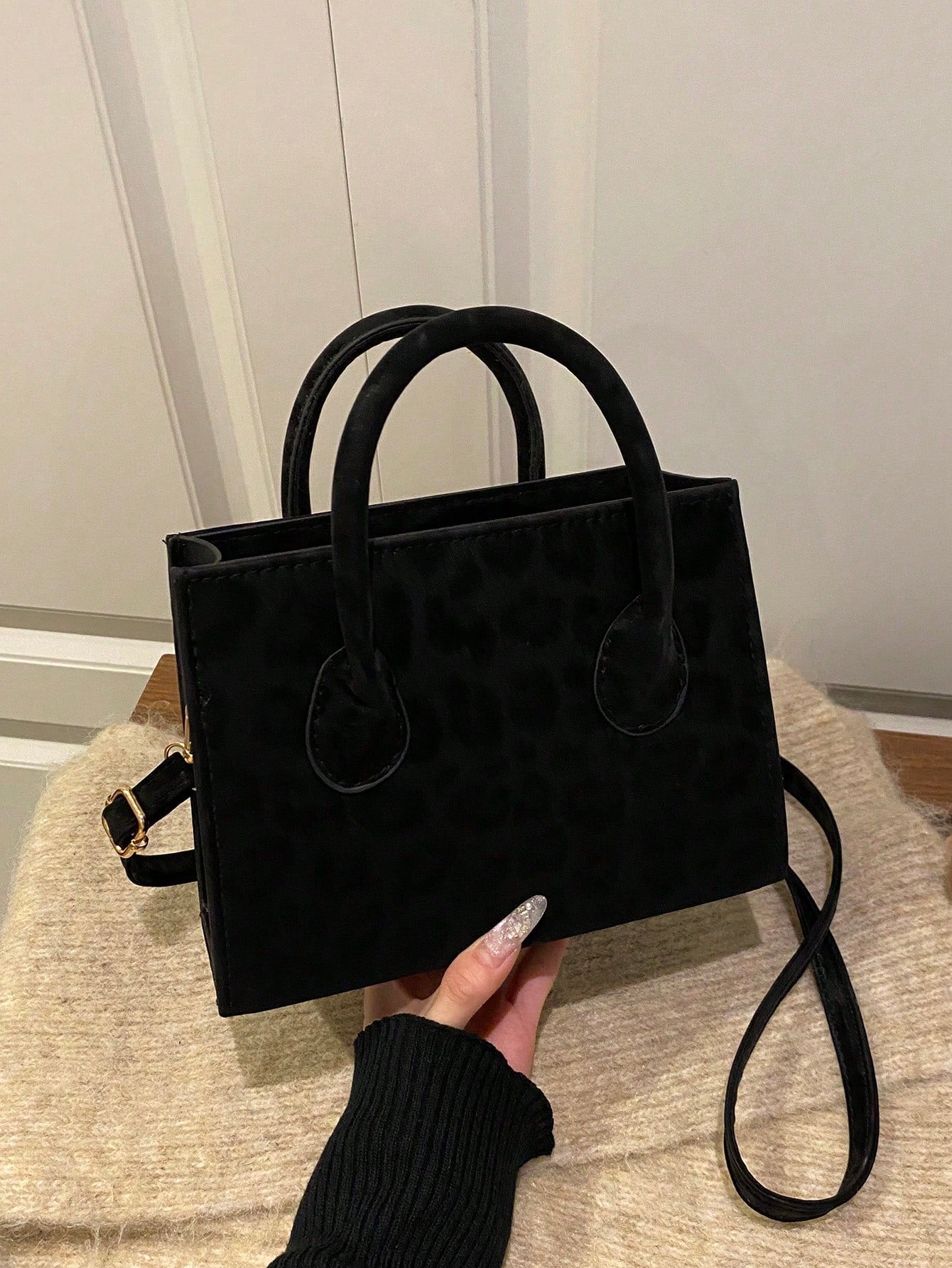 New Autumn/Winter Fashion Suede Elegant Handbag, Classic Versatile Leopard Print Mini Crossbody Bag, Suitable For Shopping, Wallet, Young Women, College Students, Newlyweds, Office Ladies. Ideal For O