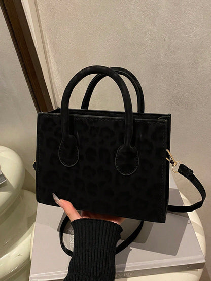 New Autumn/Winter Fashion Suede Elegant Handbag, Classic Versatile Leopard Print Mini Crossbody Bag, Suitable For Shopping, Wallet, Young Women, College Students, Newlyweds, Office Ladies. Ideal For O