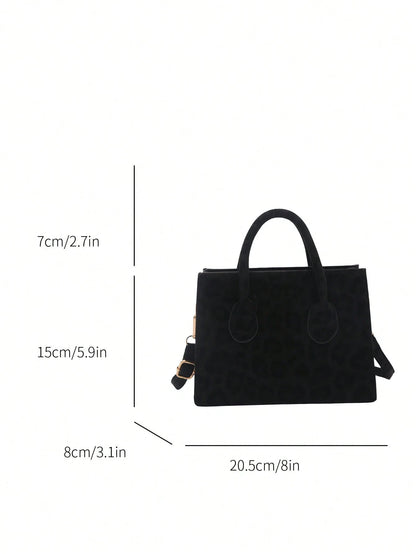 New Autumn/Winter Fashion Suede Elegant Handbag, Classic Versatile Leopard Print Mini Crossbody Bag, Suitable For Shopping, Wallet, Young Women, College Students, Newlyweds, Office Ladies. Ideal For O