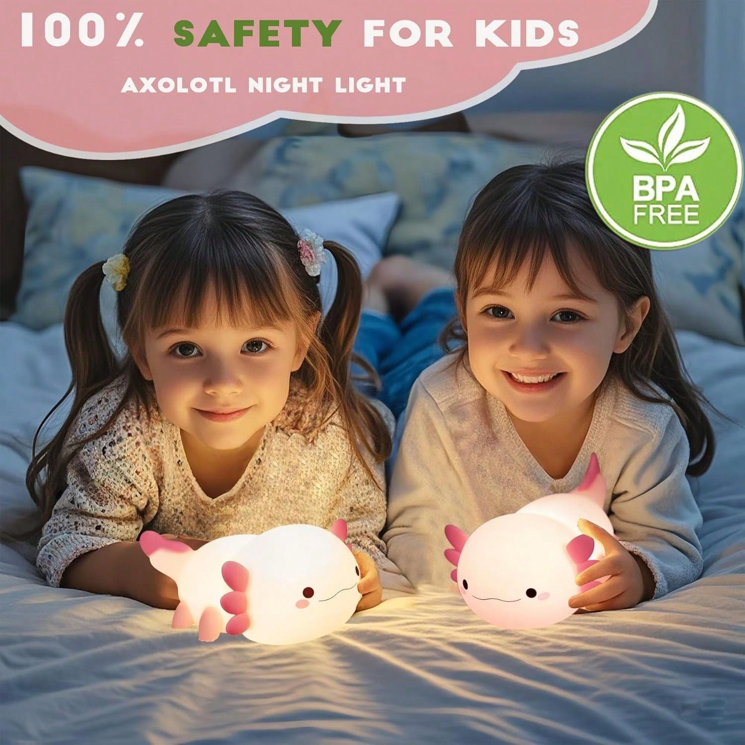 New Born Baby Night Light Axolotl Night Light For Kids, Room Decor, Cute Axolotl Lamp Gifts Rechargeable Light Table Lamp LED Animal Cute Room Decor