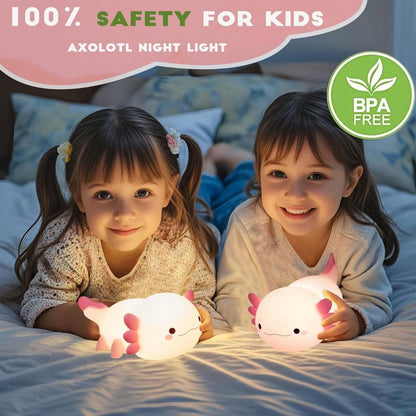 New Born Baby Night Light Axolotl Night Light For Kids, Room Decor, Cute Axolotl Lamp Gifts Rechargeable Light Table Lamp LED Animal Cute Room Decor