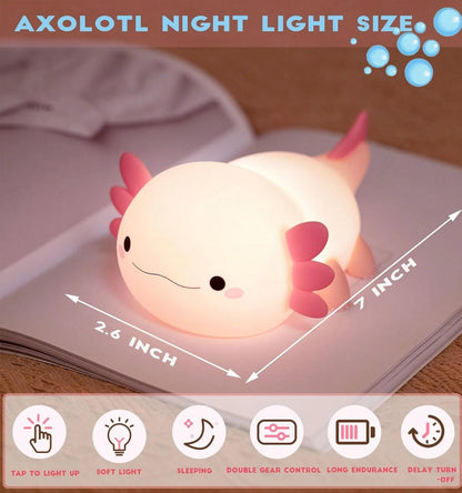 New Born Baby Night Light Axolotl Night Light For Kids, Room Decor, Cute Axolotl Lamp Gifts Rechargeable Light Table Lamp LED Animal Cute Room Decor